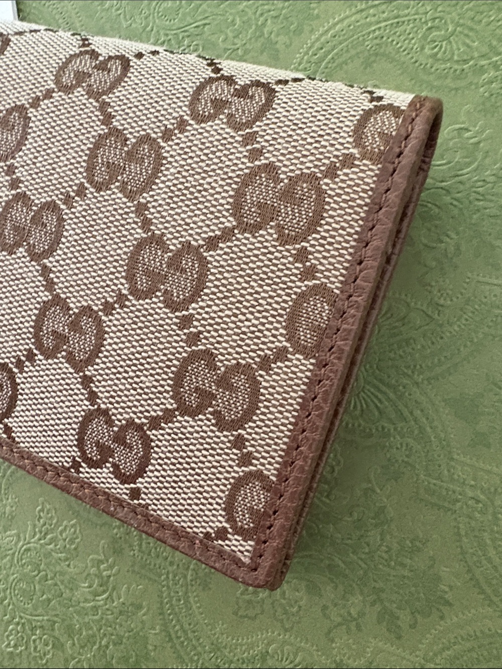 Gucci Brown & Beige GG Monogram Continental Wallet - Picture 8 of 8